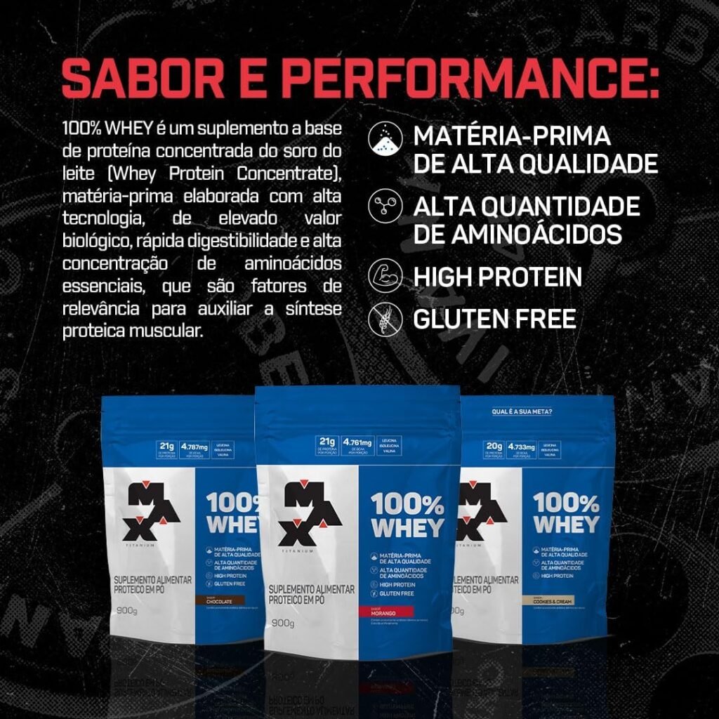 100% Whey Refil (900G) - Baunilha - Max Titanium