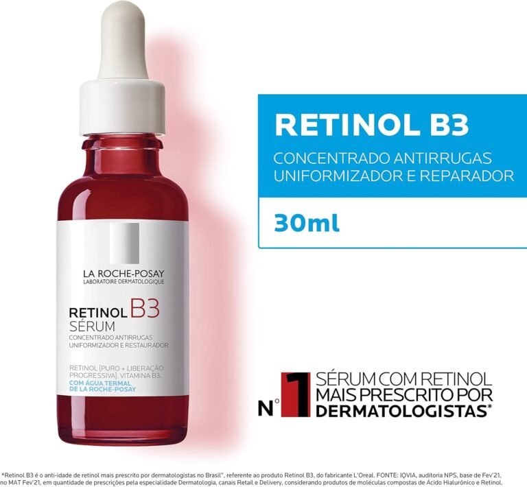 La Roche-Posay Retinol B3 Sérum Antirrugas, Retinol concentrado, Redução de rugas acentuadas, Vitamina B3